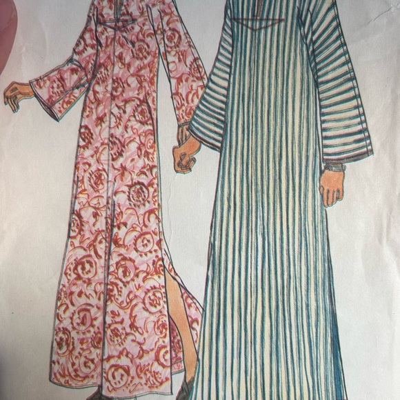 Simplicity 6695 Men's Striped and Floral Robes caftan size L 💜 - Picture 3 of 6